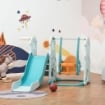 SCIVOLO PER BAMBINI CON ALTALENA E CANESTRO149 X 186 X 98 CM,BLU E ARANCIONE