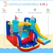 CASTELLO GONFIABILE 4 IN 1 CON SCIVOLO E PISCINA 265 X 260 X 200 CM MULTICOLORE