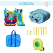 CASTELLO GONFIABILE 4 IN 1 CON SCIVOLO E PISCINA 265 X 260 X 200 CM MULTICOLORE