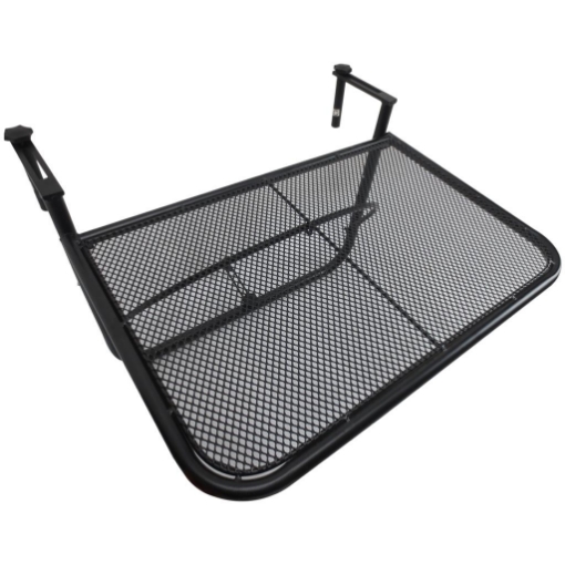TAVOLINO DA BALCONE RINGHIERA APPESO RIPIANO REGOLABILE NERO 60 X 56.5 X 45 CM