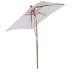 OMBRELLONE DA GIARDINO INCLINABILE A 6 STECCHE E PALO IN LEGNO BEIGE 200 X150 CM