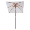 OMBRELLONE DA GIARDINO INCLINABILE A 6 STECCHE E PALO IN LEGNO BEIGE 200 X150 CM