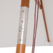 OMBRELLONE DA GIARDINO INCLINABILE A 6 STECCHE E PALO IN LEGNO BEIGE 200 X150 CM