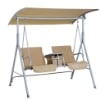  DONDOLO DA GIARDINO 2 POSTI SEPARATI CON TAVOLINO 175 X 112 X 165 CM BEIGE