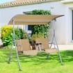  DONDOLO DA GIARDINO 2 POSTI SEPARATI CON TAVOLINO 175 X 112 X 165 CM BEIGE