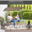  DONDOLO DA GIARDINO 2 POSTI SEPARATI CON TAVOLINO 175 X 112 X 165 CM BEIGE