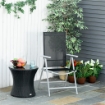 SEDIA DA GIARDINO PIEGHEVOLE CON SCHIENALE REGOLABILE IN ALLUMINIO
