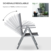 SEDIA DA GIARDINO PIEGHEVOLE CON SCHIENALE REGOLABILE IN ALLUMINIO