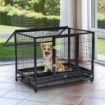 GABBIA BOX PER CANI CUCCIOLI DA INTERNO ESTERNO CON ROTELLE 92×62×75CM