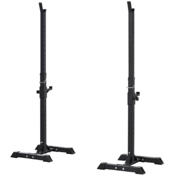 SET 2 RACK SUPPORTO PER BILANCIERE IN ACCIAIO ALTEZZA REGOLABILE SU 12 LIVELLI