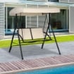 DONDOLO A 2 POSTI DA GIARDINO CON TETTUCCIO REGOLABILE 140 X 118 X 162CM BEIGE