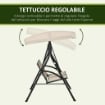 DONDOLO A 2 POSTI DA GIARDINO CON TETTUCCIO REGOLABILE 140 X 118 X 162CM BEIGE