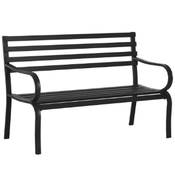 PANCHINA DA GIARDINO IN METALLO 127 X 62 X 82CM COLORE NERO