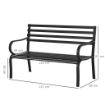 PANCHINA DA GIARDINO IN METALLO 127 X 62 X 82CM COLORE NERO