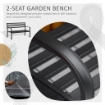 PANCHINA DA GIARDINO IN METALLO 127 X 62 X 82CM COLORE NERO