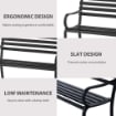 PANCHINA DA GIARDINO IN METALLO 127 X 62 X 82CM COLORE NERO