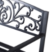 PANCHINA DA GIARDINO CON SCHIENALE DECORATO 127 X 60 X 87 CM METALLO NERO