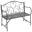 PANCHINA DA GIARDINO IN ACCIAIO A 2 POSTI IN STILE CLASSICO 106 X 42 X 95CM NERO