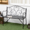 PANCHINA DA GIARDINO IN ACCIAIO A 2 POSTI IN STILE CLASSICO 106 X 42 X 95CM NERO