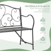 PANCHINA DA GIARDINO IN ACCIAIO A 2 POSTI IN STILE CLASSICO 106 X 42 X 95CM NERO