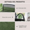 PANCHINA DA GIARDINO A 2 POSTI IN ACCIAIO CON BRACCIOLI 110.5X53.5X89 CM GRIGIO