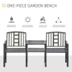 PANCHINA DA GIARDINO MODERNA 2 POSTI CON TAVOLINO E FORO PER OMBRELLONE