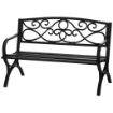 PANCHINA DA GIARDINO A 2 POSTI IN GHISA DECORATA 128 X 58.5 X 85 CM NERO