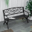 PANCHINA DA GIARDINO A 2 POSTI IN GHISA DECORATA 128 X 58.5 X 85 CM NERO