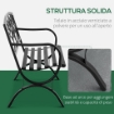 PANCHINA DA GIARDINO A 2 POSTI IN GHISA DECORATA 128 X 58.5 X 85 CM NERO