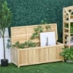 PANCHINA CONTENITORE IN LEGNO DA GIARDINO CON SCHIENALE 115X45X75 CM