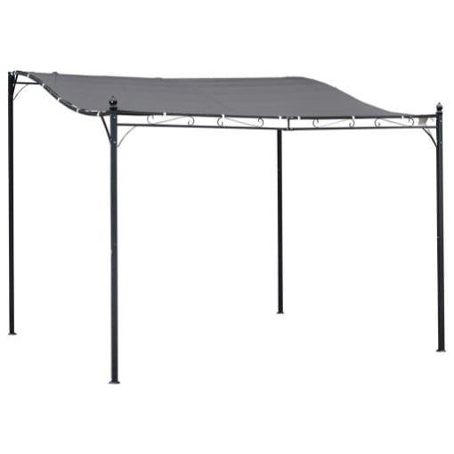 GAZEBO PERGOLA 3X3M DA ESTERNO, GIARDINO O TERRAZZO CON TENDA GRIGIA