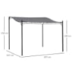 GAZEBO PERGOLA 3X3M DA ESTERNO, GIARDINO O TERRAZZO CON TENDA GRIGIA