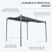 GAZEBO PERGOLA 3X3M DA ESTERNO, GIARDINO O TERRAZZO CON TENDA GRIGIA