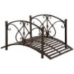 PONTICELLO DA GIARDINO CON ELEMENTI FLOREALI IN METALLO 99 X 68 X 53CM NERO