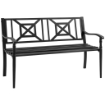 PANCHINA DA GIARDINOIN ACCIAIO CON SCHIENALE ALTO 128X62.5X81.5 CM NERO