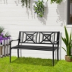 PANCHINA DA GIARDINOIN ACCIAIO CON SCHIENALE ALTO 128X62.5X81.5 CM NERO