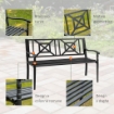 PANCHINA DA GIARDINOIN ACCIAIO CON SCHIENALE ALTO 128X62.5X81.5 CM NERO