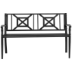 PANCHINA DA GIARDINOIN ACCIAIO CON SCHIENALE ALTO 128X62.5X81.5 CM NERO