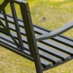 PANCHINA DA GIARDINOIN ACCIAIO CON SCHIENALE ALTO 128X62.5X81.5 CM NERO