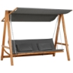 DONDOLO DA GIARDINO 3 POSTI CONVERTIBILE IN LETTO 225.5 X 113 X 180CM GRIGIO