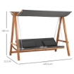 DONDOLO DA GIARDINO 3 POSTI CONVERTIBILE IN LETTO 225.5 X 113 X 180CM GRIGIO
