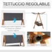 DONDOLO DA GIARDINO 3 POSTI CONVERTIBILE IN LETTO 225.5 X 113 X 180CM GRIGIO