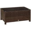 TAVOLINO DA GIARDINO IN RATTAN CON TOP VETRO 85 X 50 X 39 CM MARRONE