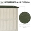 CASETTA DA GIARDINO IN LEGNO CON PORTA MENSOLE E FINESTRE 127.5 X 50 X 164 CM