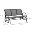 PANCHINA A DONDOLO A 3 POSTI CON TESSUTO A RETE 151 X 75 X 85CM GRIGIO