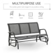 PANCHINA A DONDOLO A 3 POSTI CON TESSUTO A RETE 151 X 75 X 85CM GRIGIO