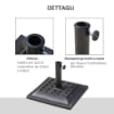 BASE PER OMBRELLONE DA GIARDINO IN RESINA E ACCIAIO VINTAGE 44X44X32CM NERO
