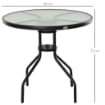TAVOLINO DA GIARDINO CON PIANO IN VETRO TEMPERATO E FORO 80 X 72 CM NERO
