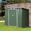 CASETTA DA GIARDINO IN ACCIAIO CON DOPPIA PORTA 213X130X173 CM VERDE