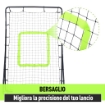 RETE ELASTICA RIMBALZO RIMBALZATORE PORTATILE DA CALCIO E RUGBY  90X80X140 CM